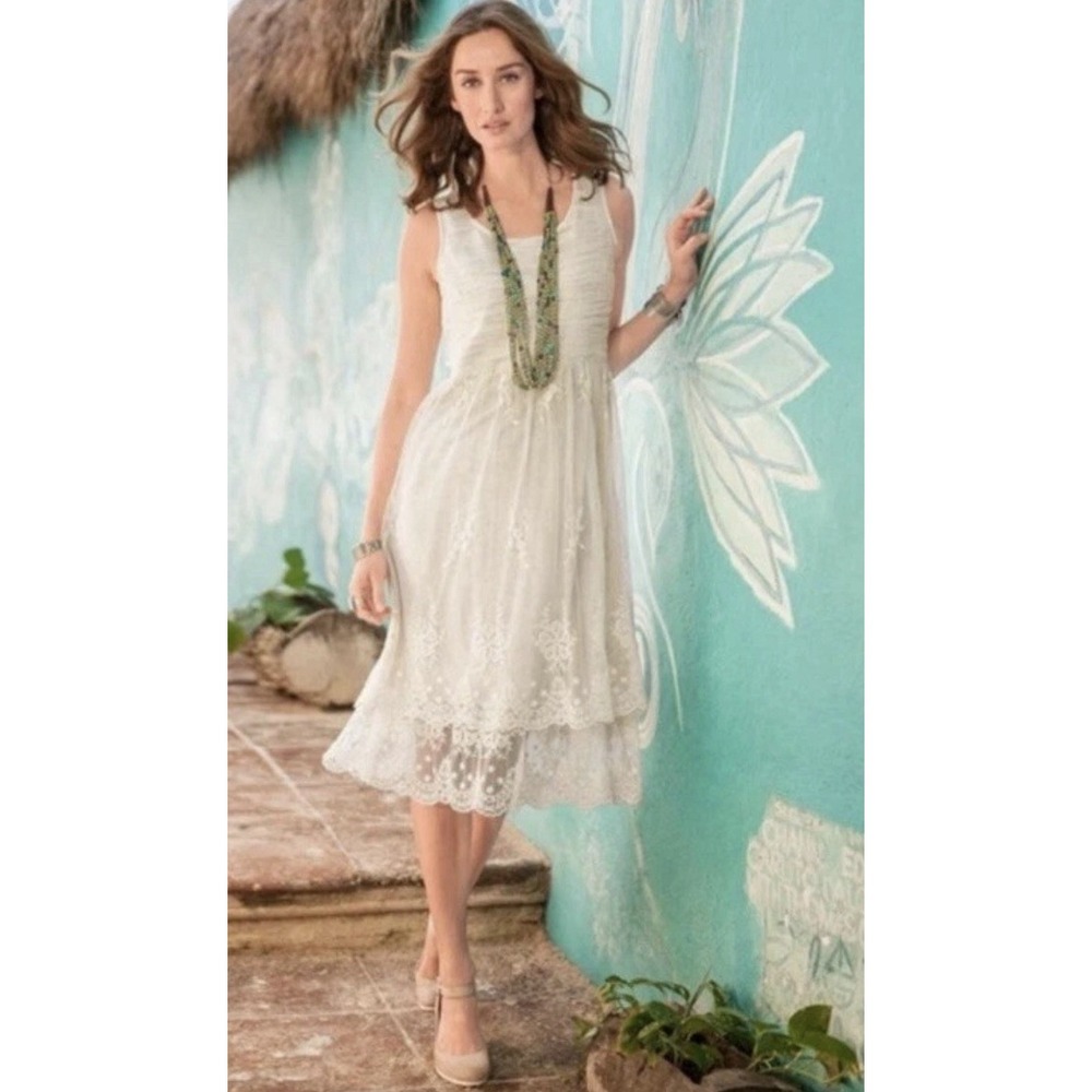 Sundance Women's Grace Defined Lace Ivory Dress Sz 4 Boho Bride Country